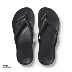 Archies Arch Support Thongs Black Birds Eye view