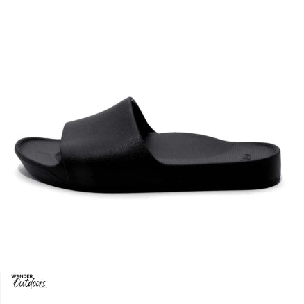 Archies Arch Support Slides Black Left Side View