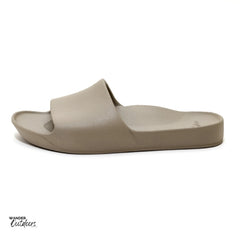 Archies Arch Support Slides Taupe Left Side View
