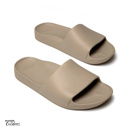 Archies Arch Support Slides Taupe Side View