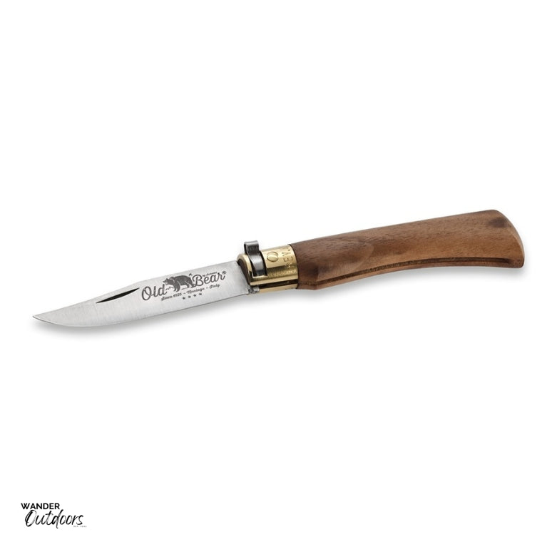 Antonini 9307-19LN Old Bear Medium Walnut Folding Knife Stainless Steel Open Blade