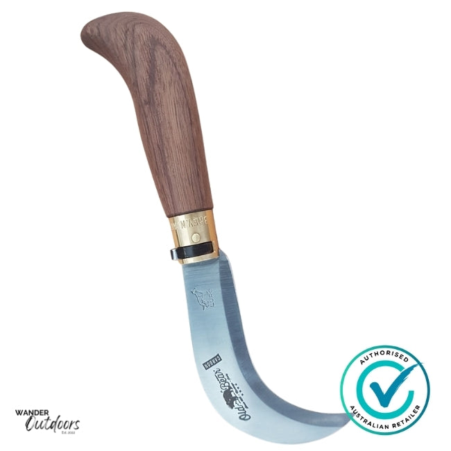 Antonini 9746/21Ln Old Bear Pruning Knife Walnut - Carbon Steel | Flat Lay | Open Blade