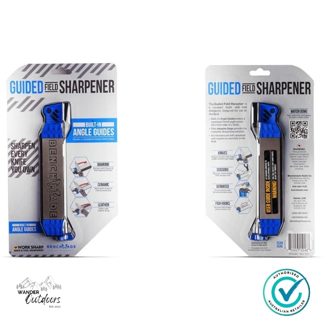 Two packages of Guided Field Sharpener with blue and gray design on a white background.