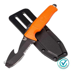 Benchmade 112 H2O Fixed Dive Rescue Knife, ORANGE NAVY SAR