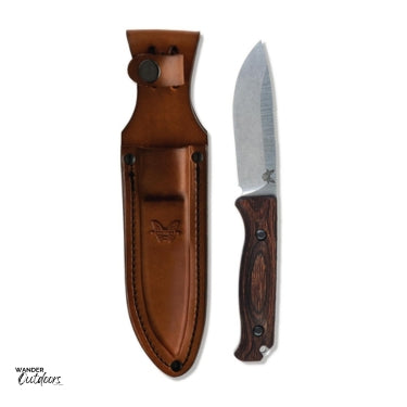 Benchmade 15002 Saddle Mountain Skinner Knife - Fixed Blade - Wood Handle With Sheath