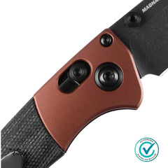 Benchmade 15085BK-04 Mini Crooked River | Burnt Copper | Black Micarta Folding Knife
