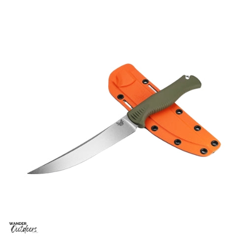 Benchmade 15500-04 Meatcrafter Olive Santoprene 6" Trailing Point | NEW 2024 | with sheath