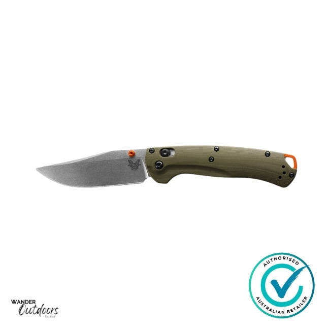 Benchmade 15536 Taggedout Axis Folding Knife | Flat Lay | Open Blade| Butterfly View