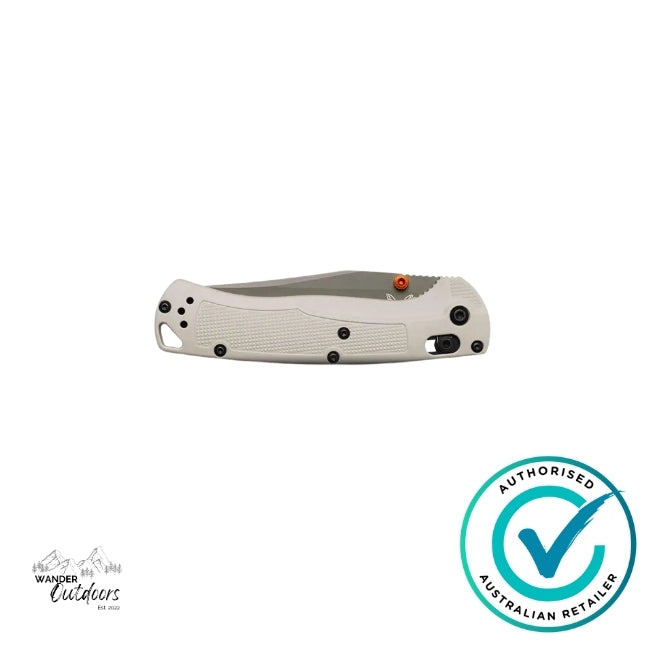 Folding knife with 'Authorized Australian Retailer' badge on a white background