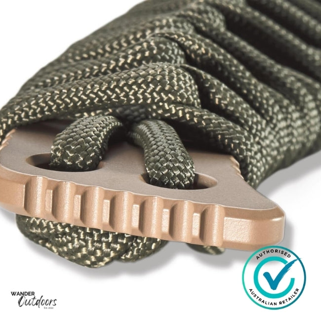 Benchmade 375FE-1 Fixed Adamas® Knife | Flat Earth CPM-CruWear® | Handle Close Up with Paracord