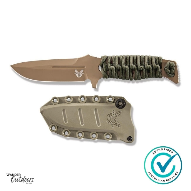 Benchmade 375FE-1 Fixed Adamas® Knife | Flat Earth CPM-CruWear® with Sheath