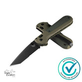 Benchmade 431SBK-1 Redoubt | Ranger Green/Forest Grivory Tanto Folding Knife, Part Serrated, NEW 2024