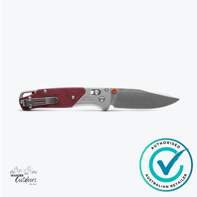 Benchmade 535-09 Bugout | Grey/Redstone Aluminum & Richlite Folding Knife