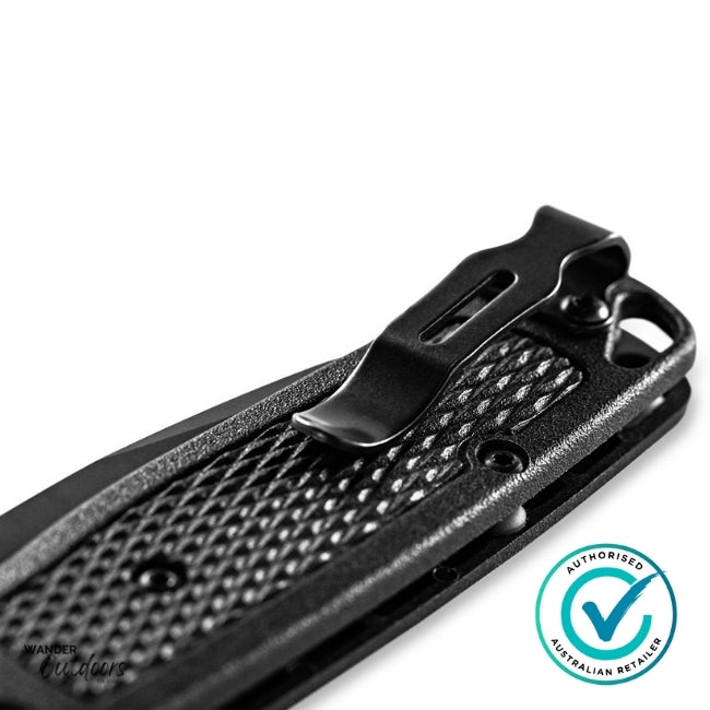 Benchmade 535BK-2 Bugout Axis Folding Knife All Black | Scales Close Up