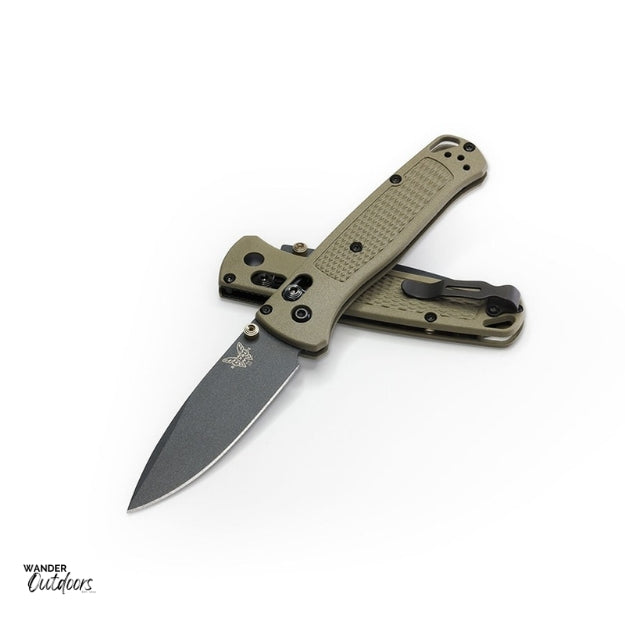 Benchmade 535GRY-1 Bugout Axis Ranger Green Folding Knife Stacked
