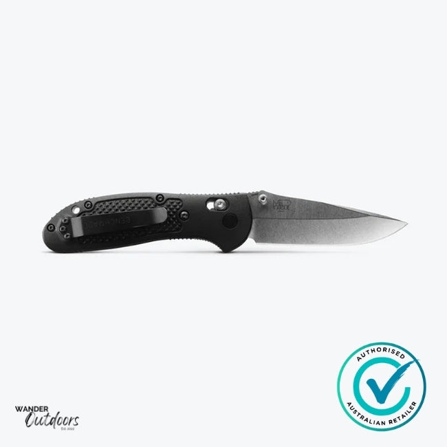 Benchmade 556-S30V Mini Griptilian Axis Folding Knife | Flat Lay | Clip View