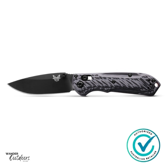 Benchmade 565BK-02 Mini Freek Axis Folding Knife, Multicolour G10 | Flat Lay | Open Blade | Butterfly Edge