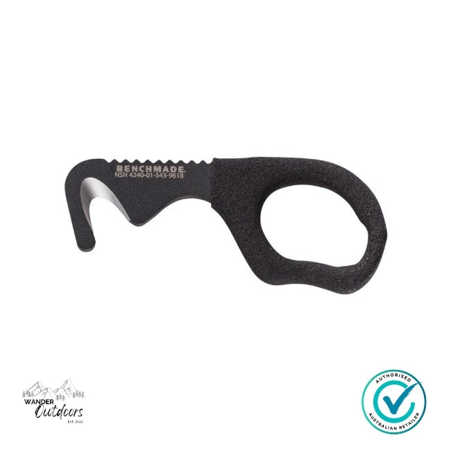 Black multi-tool with Benchmade branding on a white background