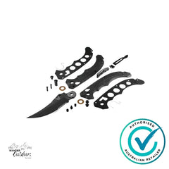 Benchmade 865SBK Mini Bedlam | Black | Scimitar Folding Knife, Part Serrated