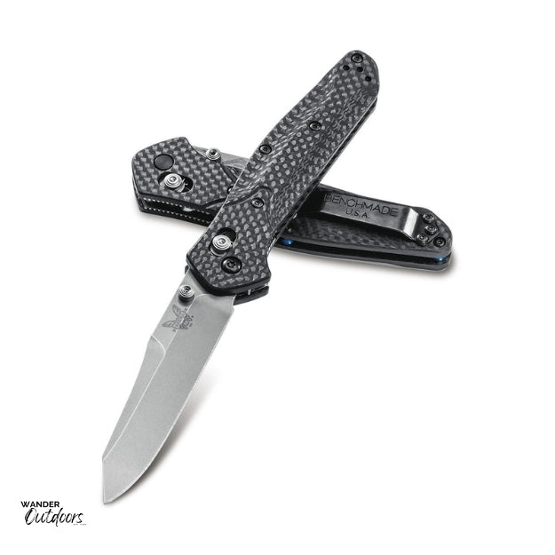 Benchmade 940-1 Osborne Axis Folding Knife - S90V - Reverse Tanto - Carbon Fibre Stacked