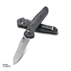 Benchmade 940-1 Osborne Axis Folding Knife - S90V - Reverse Tanto - Carbon Fibre Stacked