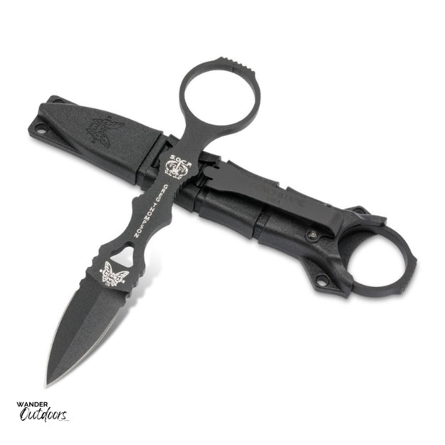 Benchmade 173BK Thompson Mini SOCP (Special Operations Combatives Program) - Fixed Blade with Sheath Birds Eye View