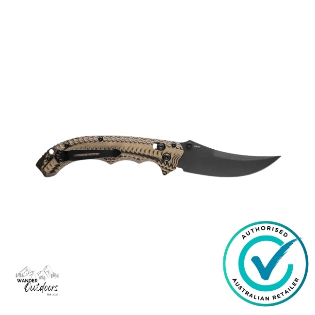 Benchmade 865BK-01 Mini Bedlam | Black/Coyote/OD | Scimitar Folding Knife