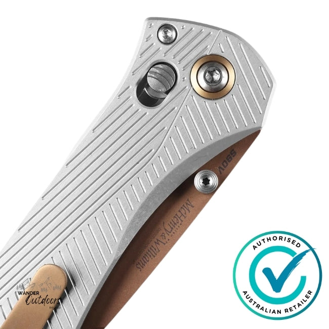 Benchmade SEVEN | TEN | 710FE-24 Gray Aluminium | Recurve AXIS Folding Knife