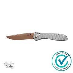 Benchmade SEVEN | TEN | 710FE-24 Gray Aluminium | Recurve AXIS Folding Knife