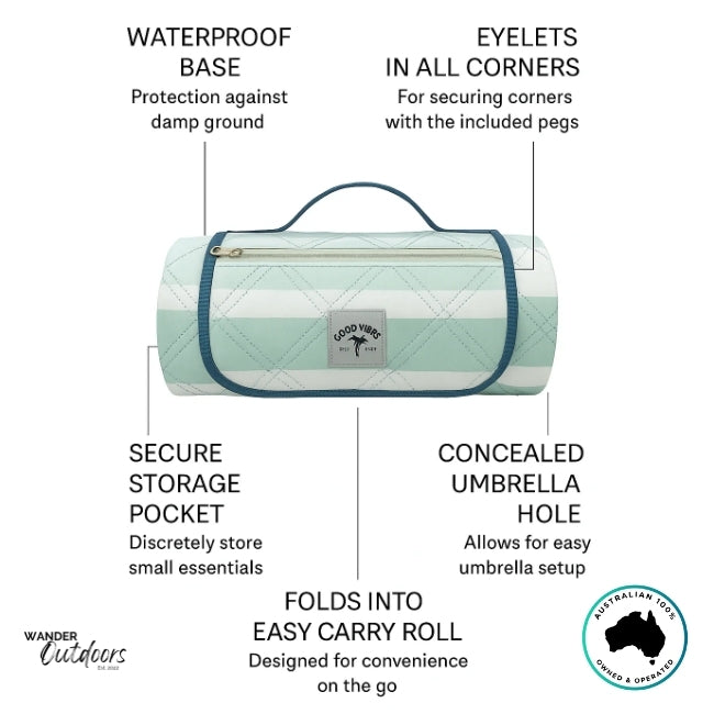 Good Vibes Co. Premium Picnic Blanket