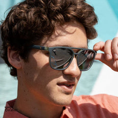 affordable polarised knockaround brightsides sunglasses in liberty frames worn by male