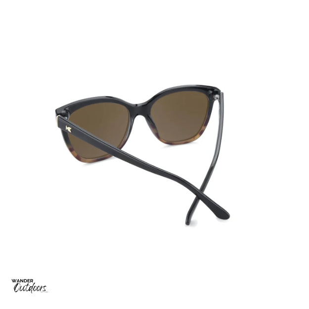 Quality Knockaround Deja View Sunglasses Glossy Black Tortoise Shell Fade rear frame view