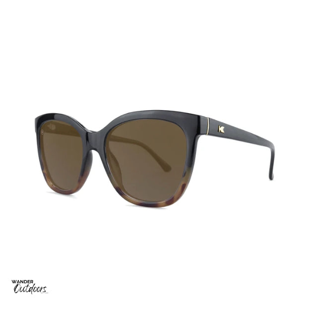 Quality Knockaround Deja View Sunglasses Glossy Black Tortoise Shell Fade side arm view