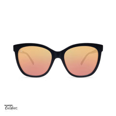 Affordable Knockaround Deja View Sunglasses Matte Black Rose Gold Front View