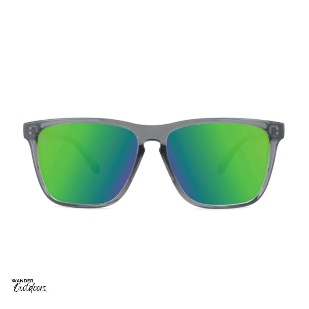 Unisex affordable Knockaround Fast Lanes Sport Sunglasses clear grey moonshine front on view