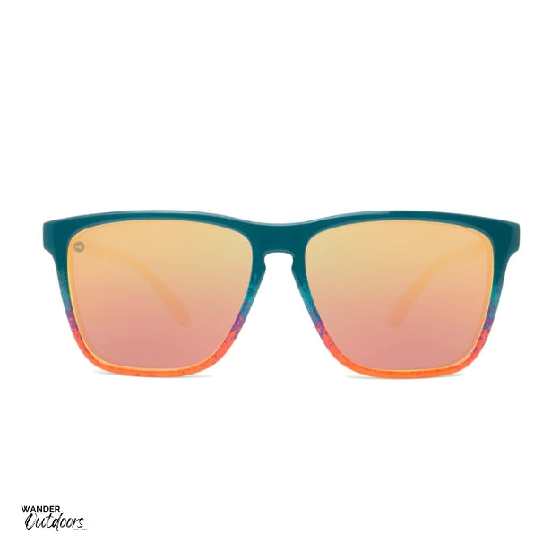 Unisex affordable Knockaround Fast Lanes Sport Sunglasses desert front on view
