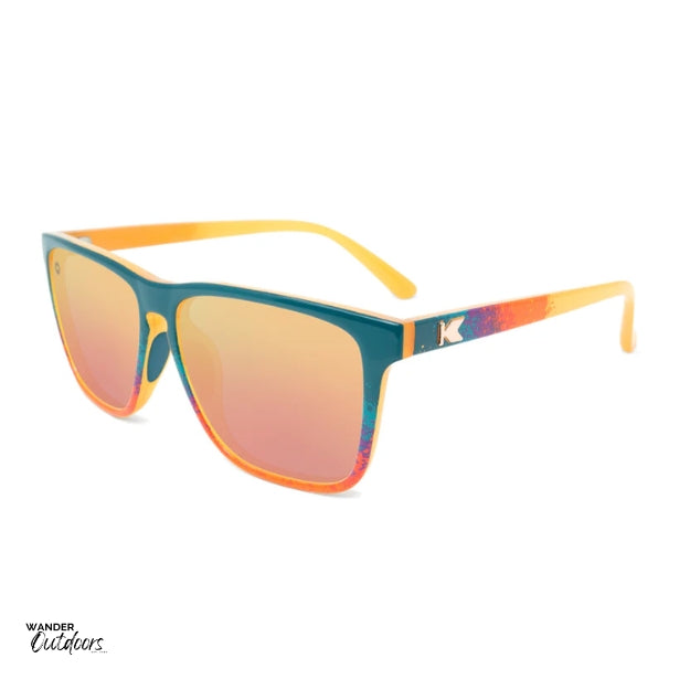 Unisex affordable Knockaround Fast Lanes Sport Sunglasses desert side arms view