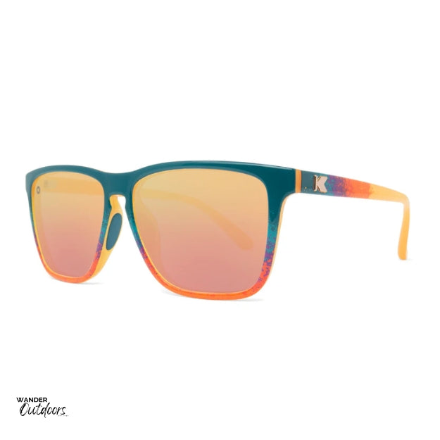 Unisex affordable Knockaround Fast Lanes Sport Sunglasses desert side view