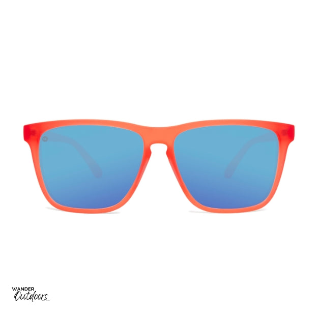 Unisex affordable Knockaround Fast Lanes Sport Sunglasses fruit punch aqua front on view