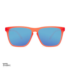 Unisex affordable Knockaround Fast Lanes Sport Sunglasses fruit punch aqua front on view