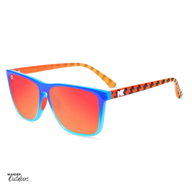 Unisex affordable Knockaround Fast Lanes Sport Sunglasses funkwave side arms view