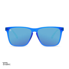 Unisex affordable Knockaround Fast Lanes Sport Sunglasses Hill Charge Female Runner wearing front on