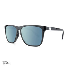 Unisex affordable Knockaround Fast Lanes Sport Sunglasses Jelly Black Sky Blue side view