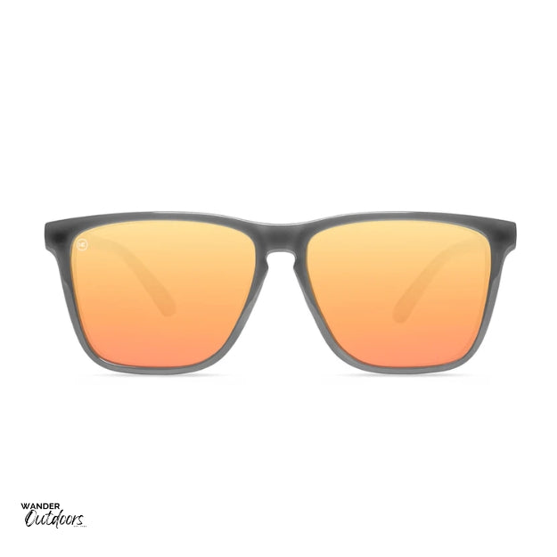 Unisex affordable Knockaround Fast Lanes Sport Sunglasses jelly grey peach front on view