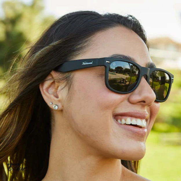 Knockaround Fort Knocks Sunglasses Black on Black Female at Park