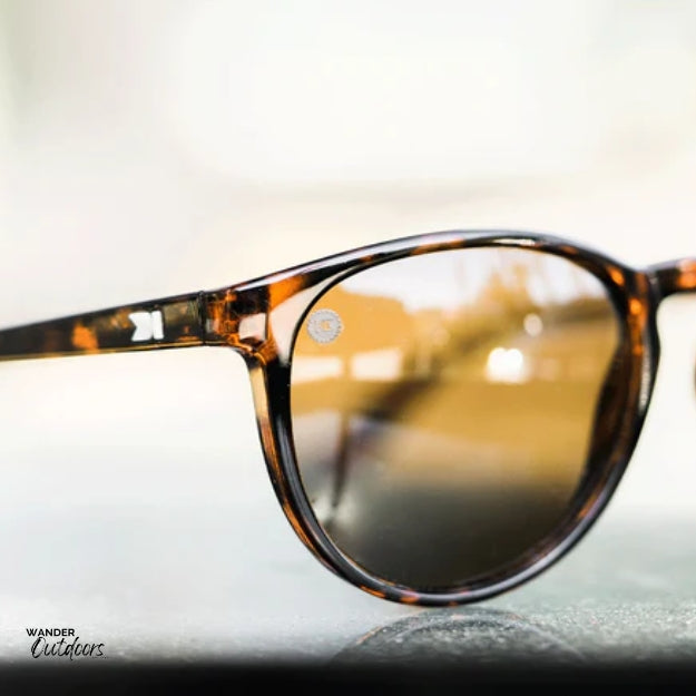Knockaround Mai Tais Sunglasses Glossy Tortoise Shell Amber Close Up