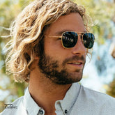 Unisex Affordable Knockaround Mount Evans Sunglasses Gold Aviator GreenMan At the Park