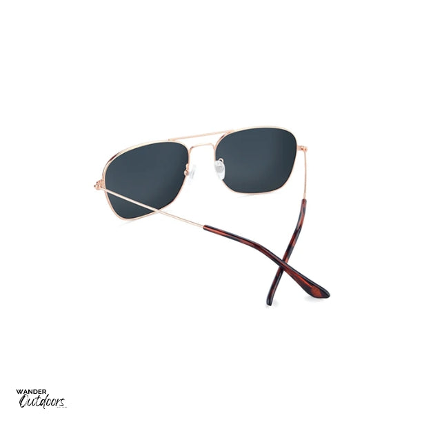 Unisex Affordable Knockaround Mount Evans Sunglasses Rose Gold Copper Rear Frame View