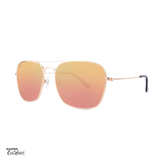 Unisex Affordable Knockaround Mount Evans Sunglasses Rose Gold Copper Side View