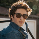 Knockaround Paso Robles Sunglasses Glossy Black Tortoise Shell Fade Guy Outside